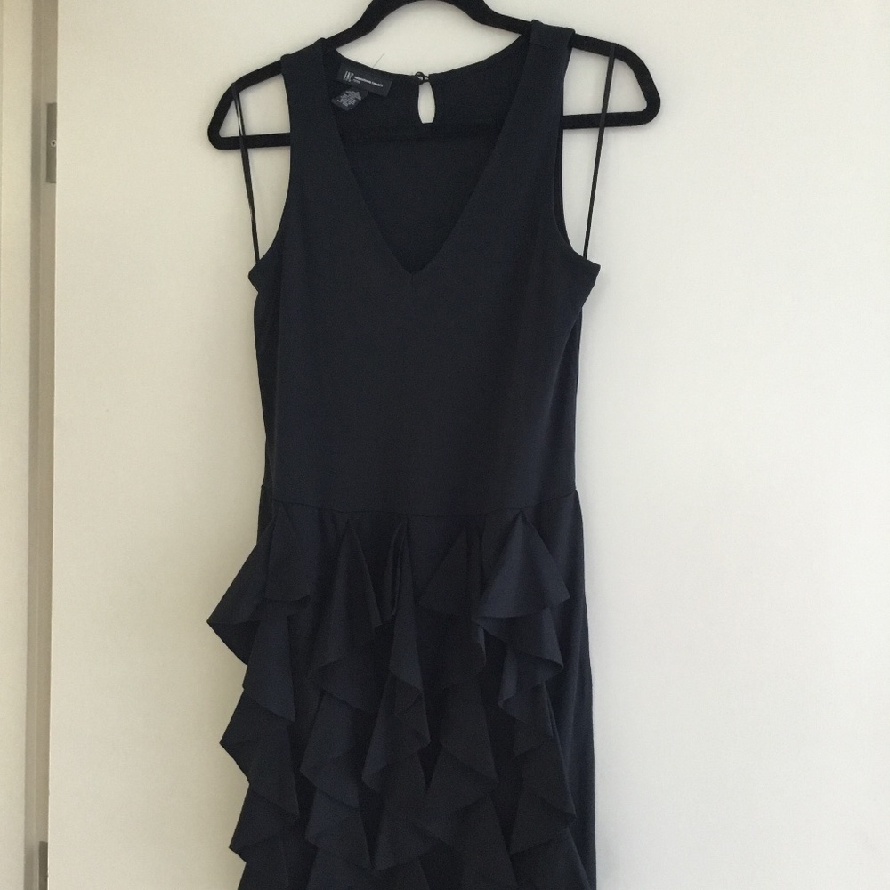 INC Black Ruffled Dress Size 2P